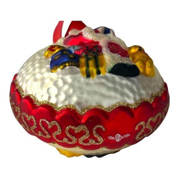 Waterford Holiday Heirlooms Santa Ornament – Hand-Painted Glass Globe – 4” - Picture 5 of 5